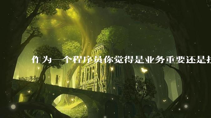 作为一个程序员你觉得是业务重要还是技术重要？