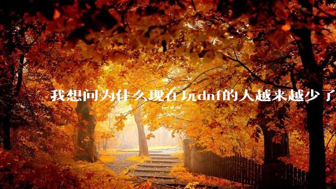 我想问为什么现在玩dnf的人越来越少了，退游的人越来越多？