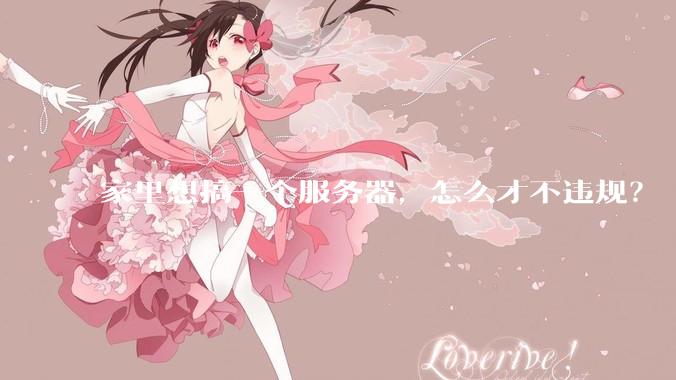 家里想搞一个服务器，怎么才不违规？